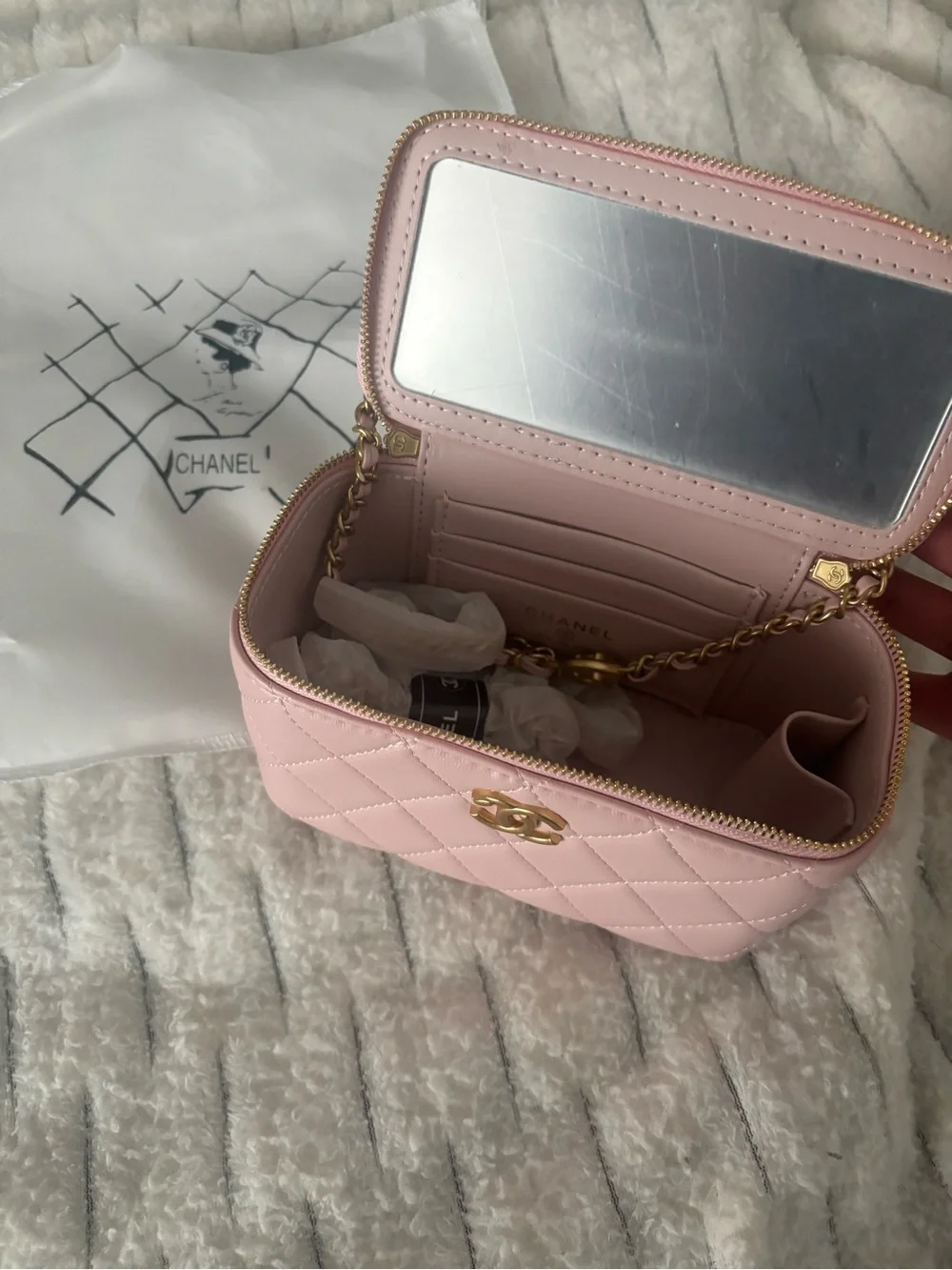 Light pink Leather designer vanity bag (open to offers)